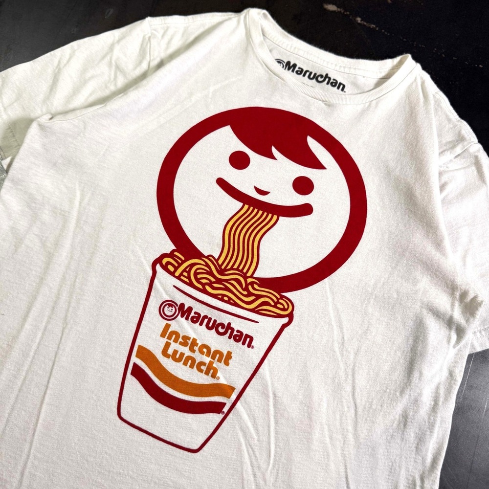 Maruchan Instant Lunch Graphic Tee White youth XXL Streetwear Retro‎ Ramen Shirt